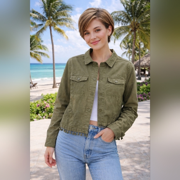 Talbots Jackets & Blazers - Talbots Dark/ Hunter Green Trendy Weekend Boxy Cotton Jean Jacket. Size M